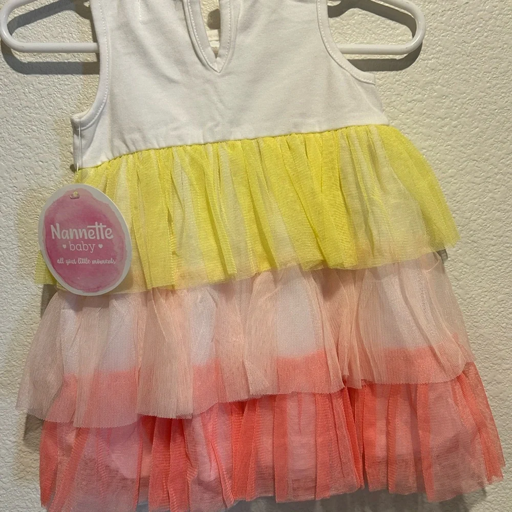 Nanette Kids Yellow and Pink Tiered Casual Dress